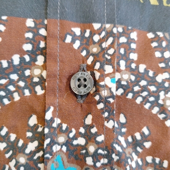 Etro Made in Italy Women's Long Sleeves Button Up Patchwork Print Blouse Sz 8 - Picture 5 of 10